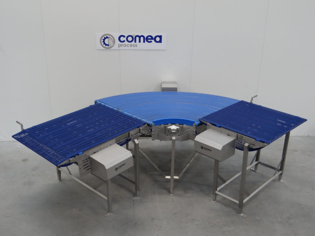 Convoyeur courbe maille inox